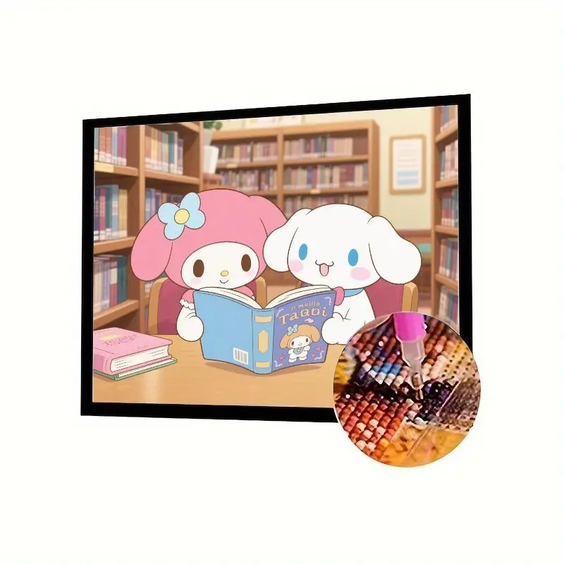 1 шт. Sanrio My Melody & Cinnamoroll Reading in Library 5D набор для алмазной живописи - милая полная дрель DIY Rhinestone Art Mosaic для рекламы
