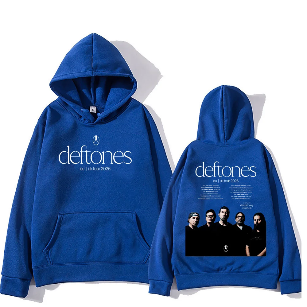 Фото Deftones Rock Band Hoodies Deftones EU UK Tour 2026 Pullovers Men Women Metal Casual Sweatshirt Trends Design Loose Streetwear №3