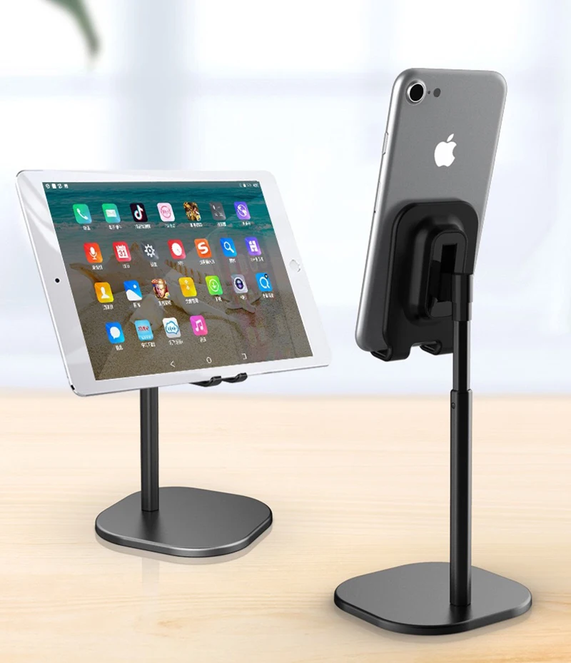 Настольный держатель для телефона, подставка для планшета для Ipad телефонов, универсальный кронштейн, телескопический регулируемый металлический кронштейн с регулируемой высотой и углом наклона для прямой трансляции