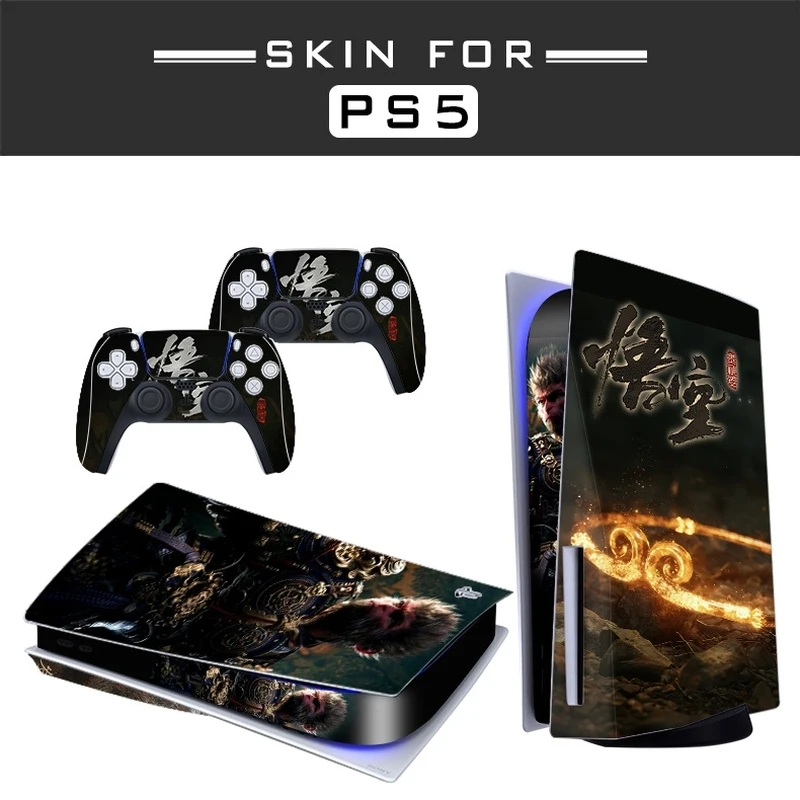 Черная миф Wukong периферийная PS игровая консоль ручная наклейка защитная пленка книга судьбы узор полноразмерная цветная пленка