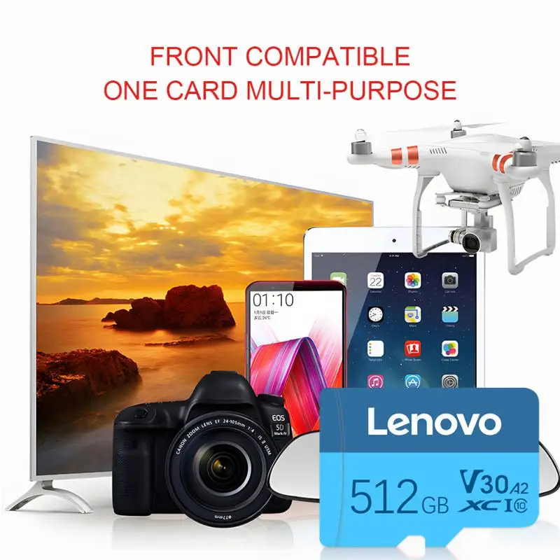 Фото Lenovo Micro Memory SD Card 128 ГБ 256 ГБ 512 ГБ SD-карта SD/TF Flash Card 128 256 512 ГБ 2 ТБ Карта памяти 1 ТБ для камеры телефона №2