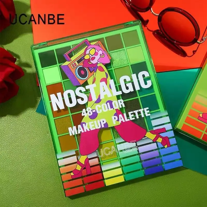 UCANBE 48-цветная палитра теней для макияжа, стойкие, легкие цвета, винтажные, модные, сценические, матовые, жемчужные, блестящие тени для век