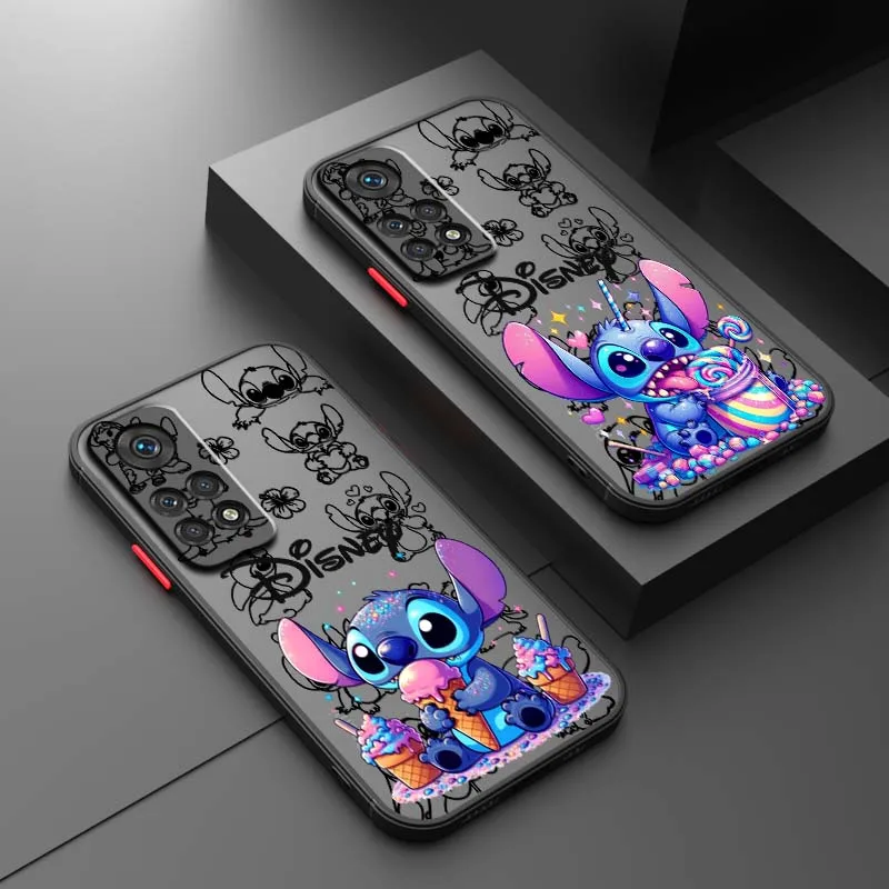 Stitch Ice Cream Love Cute For Xiaomi Redmi 114C 13C 13 12C 11A 10A K70 K60 K50 K40 K30 K20 Frosted Translucent Phone Case