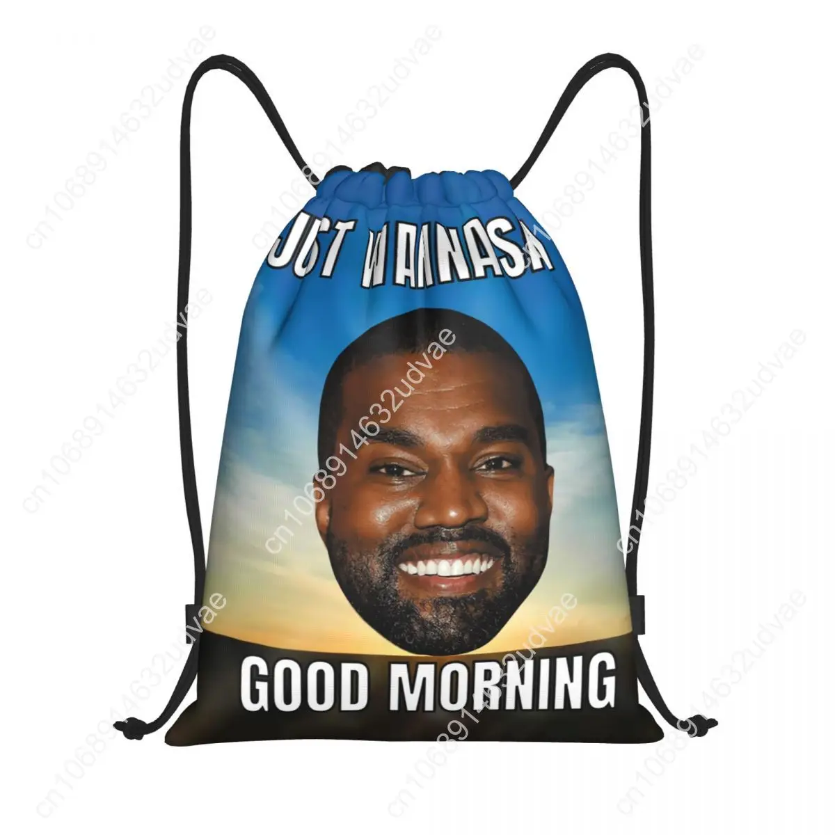 Пользовательский рюкзак Kanye West Good Morning Meme на шнурке для мужчин и женщин, легкая забавная спортивная сумка