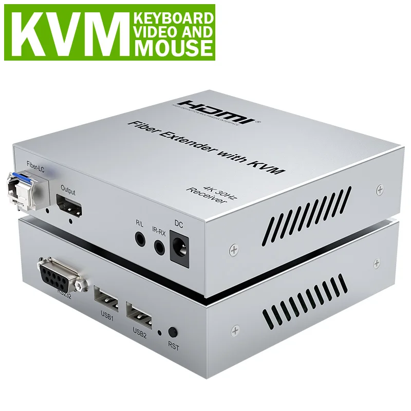 4K 30 Гц HDMI оптоволоконный KVM-удлинитель через LC оптоволоконный кабель 20 км HDMI USB-оптоволоконный трансивер с поддержкой модуля SFP Клавиатура Мышь