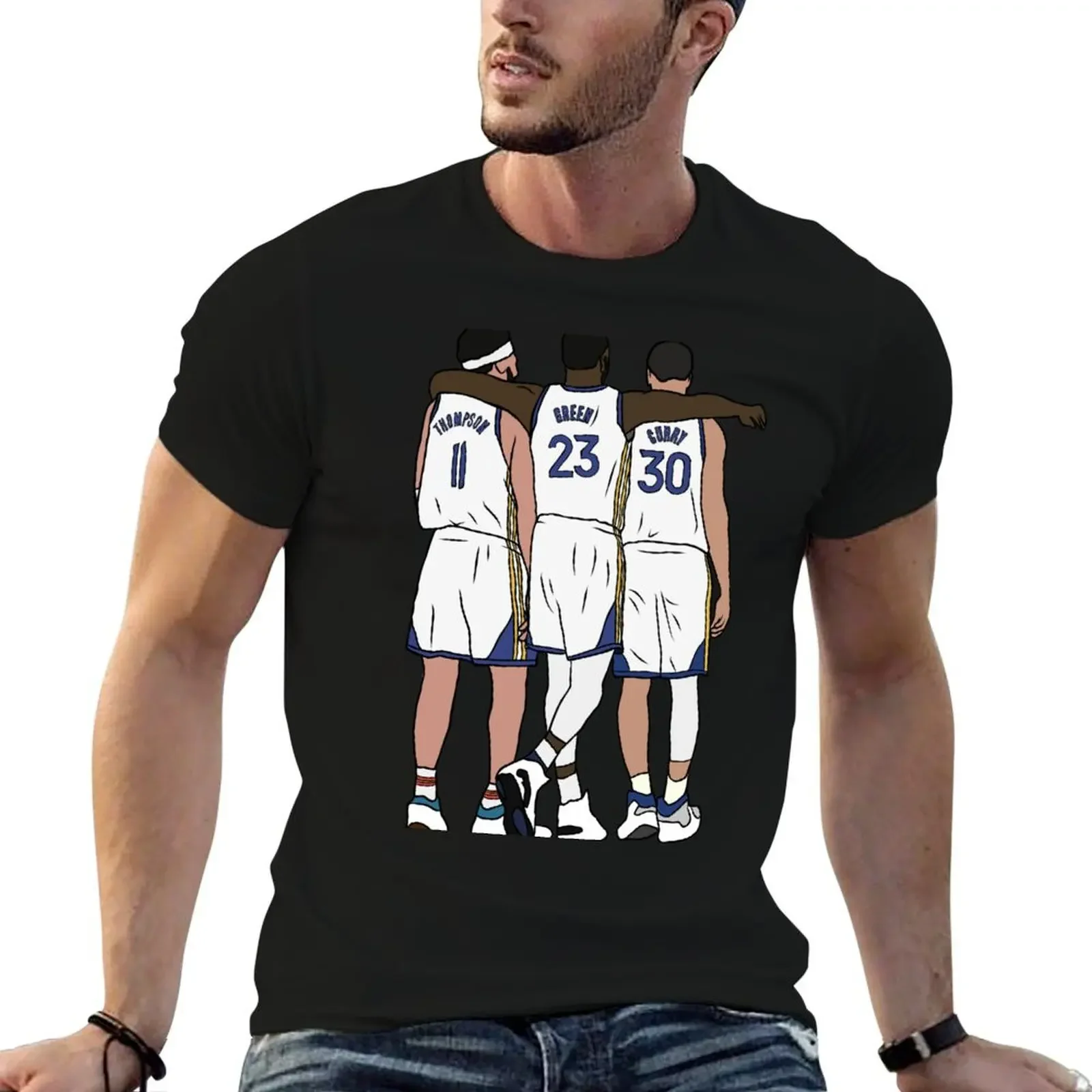 Футболка Klay, Draymond & Steph, летние топы, рубашки, футболки с рисунком, блузки, роскошная одежда, футболки с лабу для мужчин, упаковка