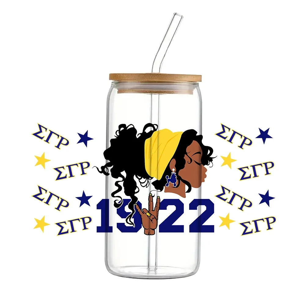 Фото 11x24 см Sigma Gamma Rho Sorority Design SgRho UV DTF переводная наклейка водонепроницаемая для 16 унций наклейки на стеклянную чашку №3