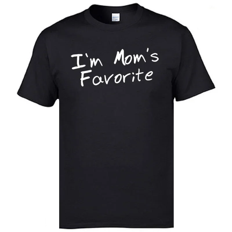 Im Moms Favorite-657 Полностью хлопковые мужские топы Рубашка с принтом Футболки на День матери Подарочные футболки Дизайнерские футболки с круглым воротником