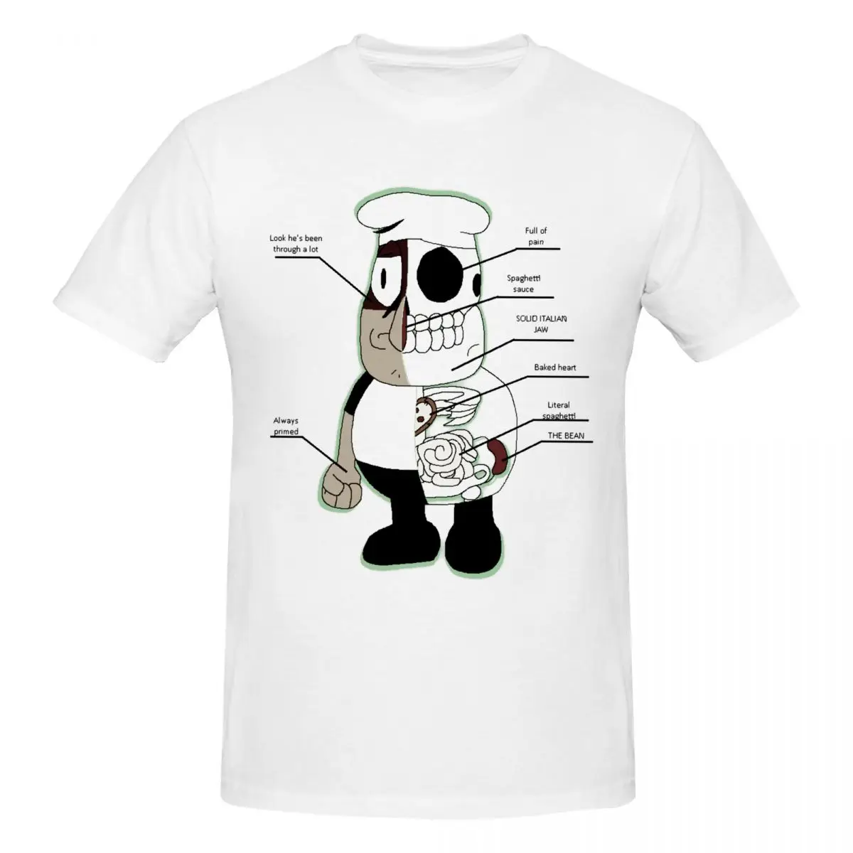 Мужская черная футболка Anatomy Pizza Tower Peppino, уличная одежда, хлопковая мужская одежда большого размера с круглым вырезом и рукавами на заказ