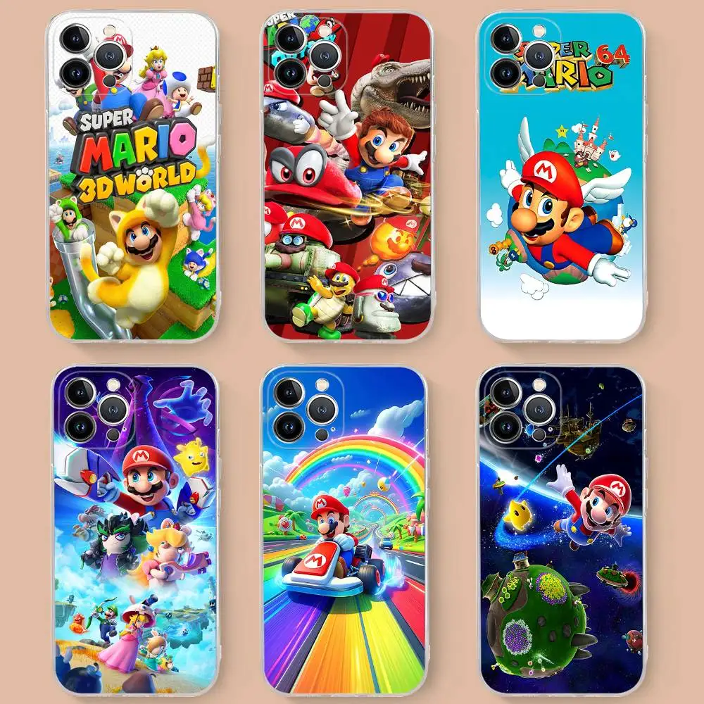 Чехол для телефона Hot Games Super Marioes для iPhone 16, 15, 14, 11, 12, 13, Mini Pro XS Max, чехол 6, 7, 8 Plus X Funda Shell