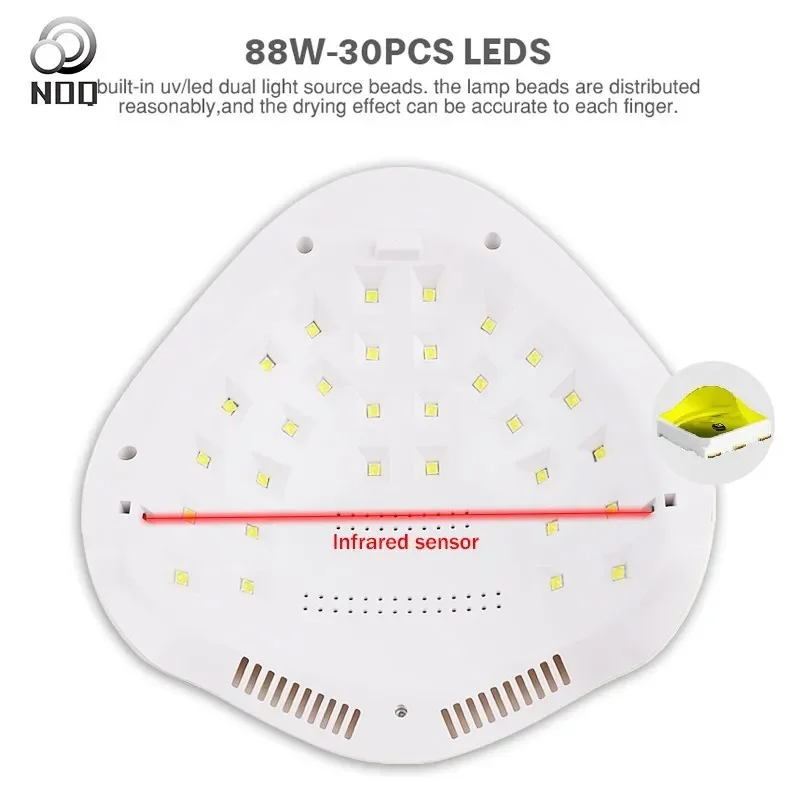 Фото NOQ 30Leds SUN H9 Plus Max60W Светодиодная лампа для ногтей УФ-лампа для ногтей с ЖК-дисплеем Маникюр Сушка Гель-лак Инструменты для дизайна ногтей №3