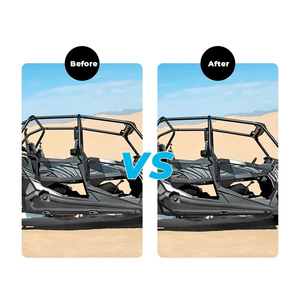 Фото KEMIMOTO Tree Kickers Стальные боковые ступеньки Nerf Bars Rock Ползунки, совместимые с Polaris RZR XP4 1000/XP 4 Turbo/4 900 2014-2023 №3