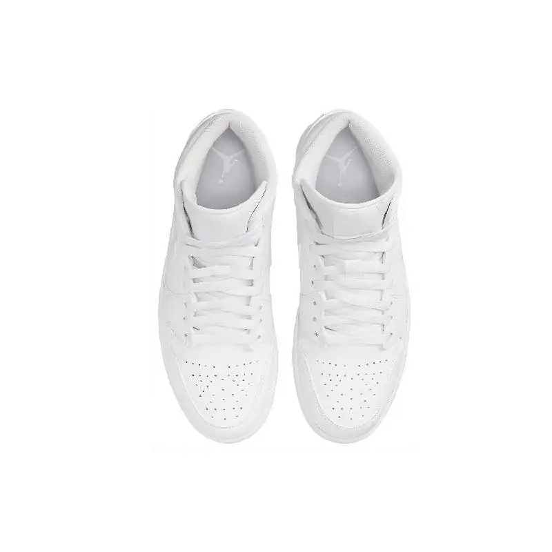 Фото Кроссовки Nike Jordan 1 Mid Triple White 2022, 554724-136 №4