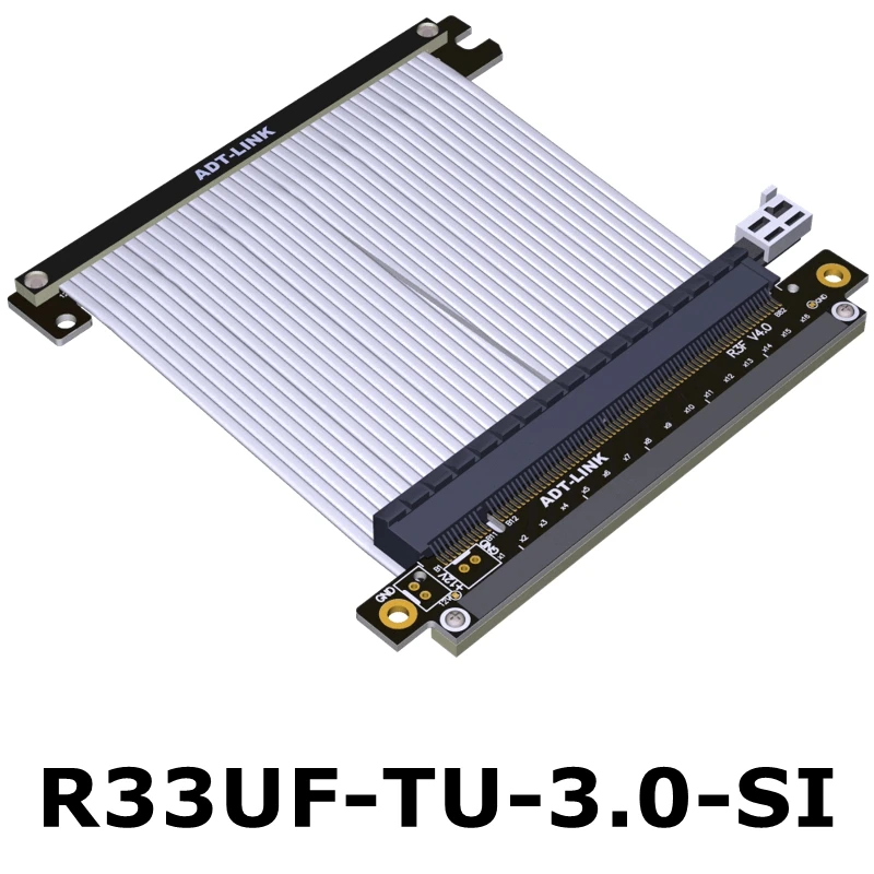 Серебристый двойной реверсивный кабель PCIe 3.0, удлинитель PCI-e 16x–X16 для видеокартов RTX3090 RX6800XT, совместимый с A4 ITX