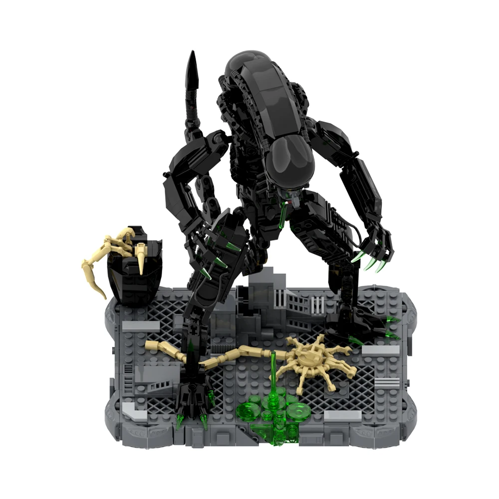 Фото Конструктор MOC из фильма Инопланетянин, монстр, модель инопланетянина, свисающий монстр, конструктор «сделай сам», сборные игрушки, детские креативные игрушки, подарки на день рождения №5