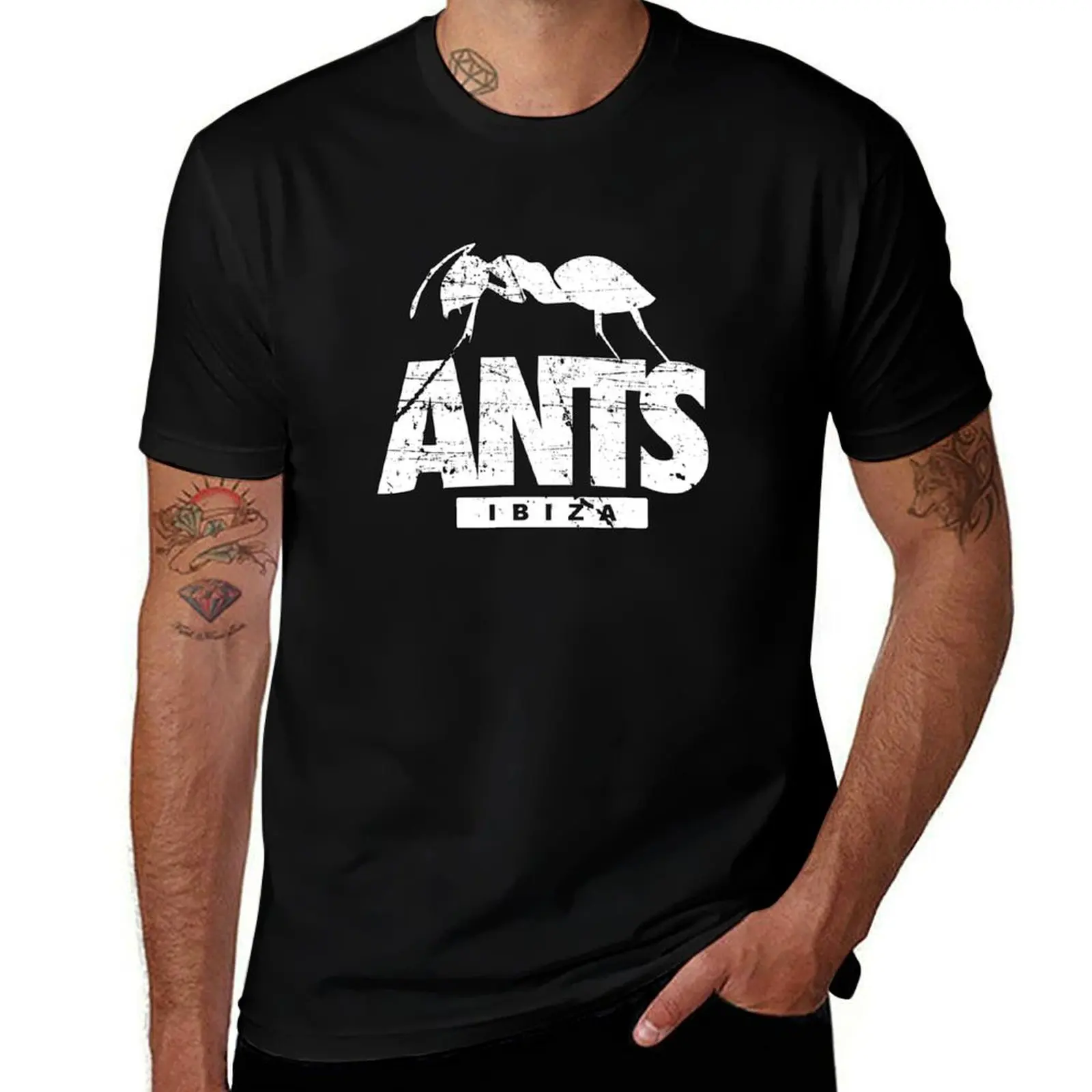 ANTS Ushua?a Club IBIZA МОДЕЛЬ белая легенда Event by La French Touch футболка мужская футболка роскошная мужская футболка хлопковая футболка