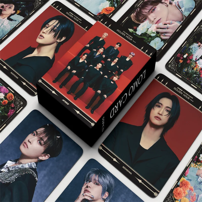 Альбом ATEEZ GOLDEN HOUR: Part.2 Коллекционная карта ЛОМО Card Ice On My Teeth Открытка Фотокарта Альбом Поздравительная открытка Сан