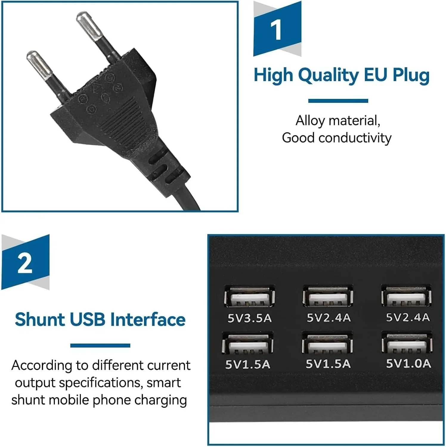 Фото Smart 12 портов 5 В 3,5 А 12 А USB Power Fast Charge Station для IPhone 13 Plus/IPad/Samsung/Huawei, адаптер для зарядного устройства, розетка №4