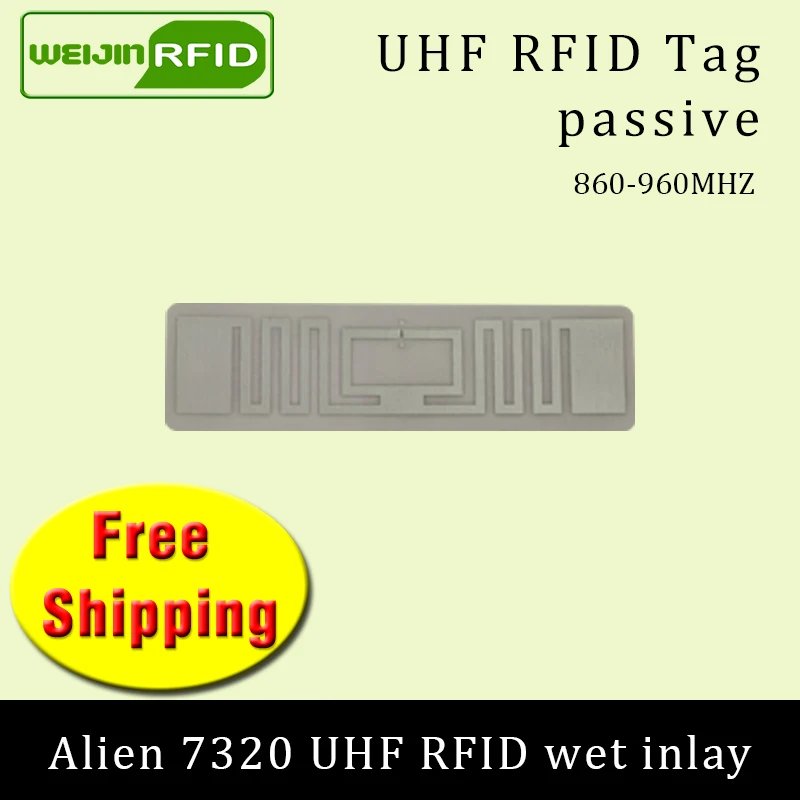 Фото UHF RFID-метка, наклейка NXP U8 73x20 мм, мокрая инкрустация EPC6C 915mhz868mhz860-960MHZ 5000 шт., бесплатная доставка, клейкая пассивная RFID-этикетка №2