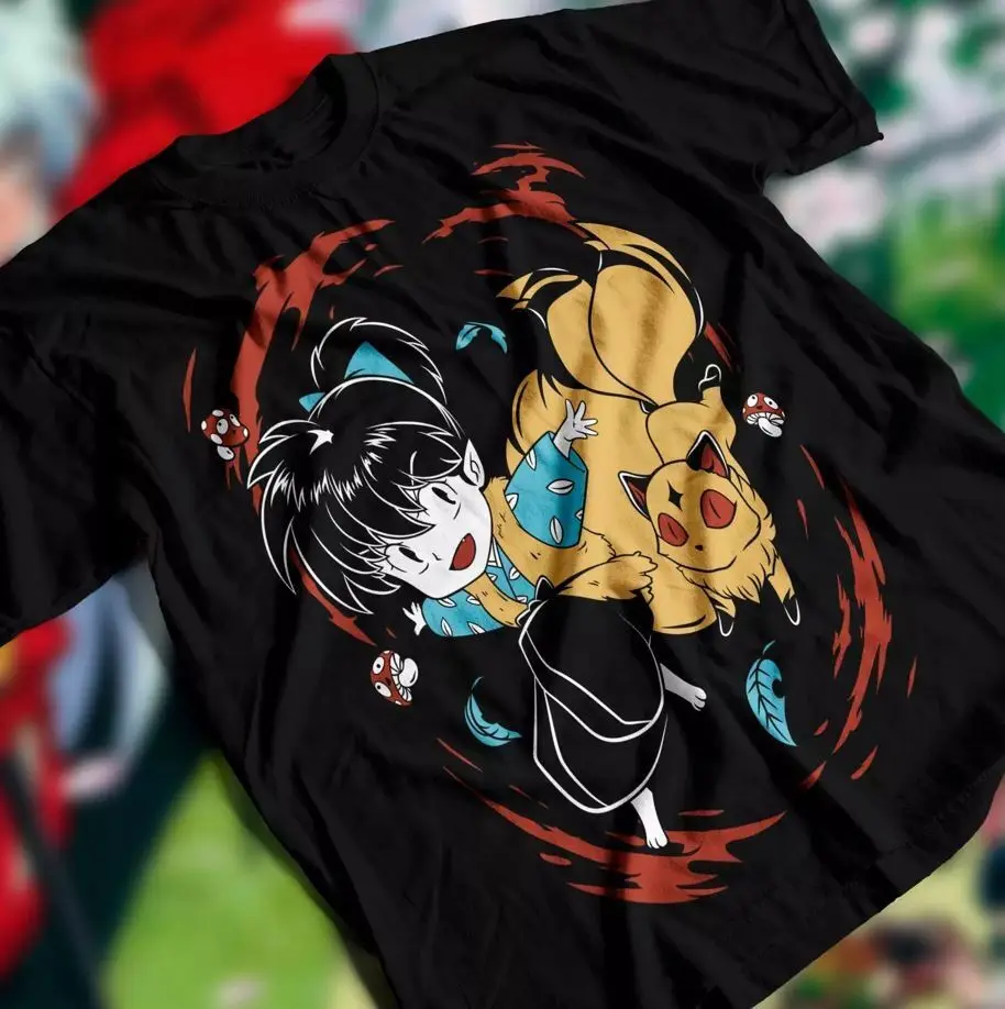 Футболка Inuyasha Sesshomaru, красная луна, Ину, Яша, кавайная аниме футболка, все размеры