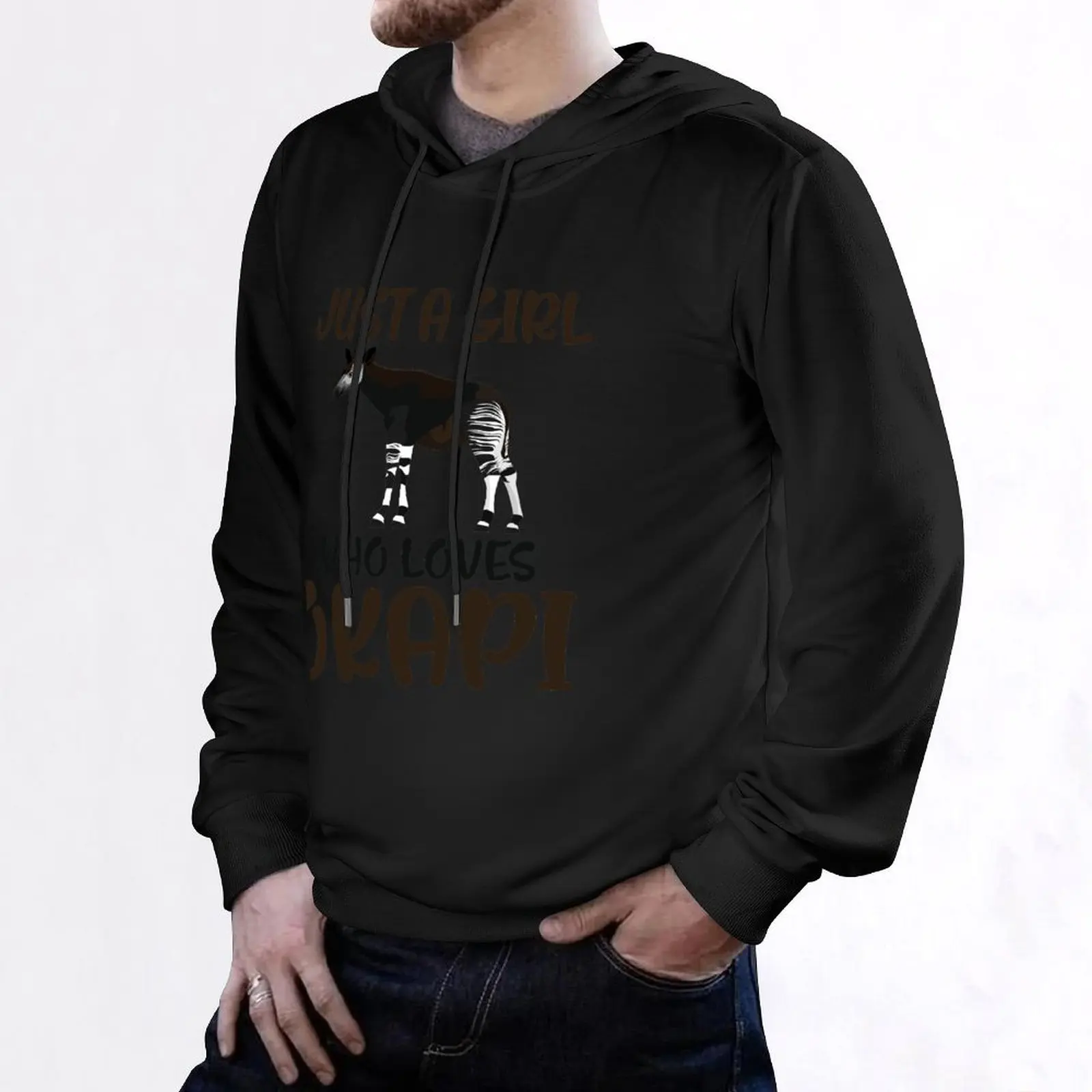 Толстовка с капюшоном Just a Girl Who Loves Okapi, эстетичная одежда, футболки с рисунком, мужская модная мужская осенняя одежда, толстовка (art.: 3920d21bbf912) - 3920d21bbf912