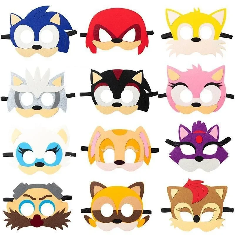 Набор масок для глаз Sonic The Hedgehog для вечеринки, аниме-фигурки, игры, забавный косплей, повязка на глаза, косплей, товары для вечеринок, забавные маски для детей