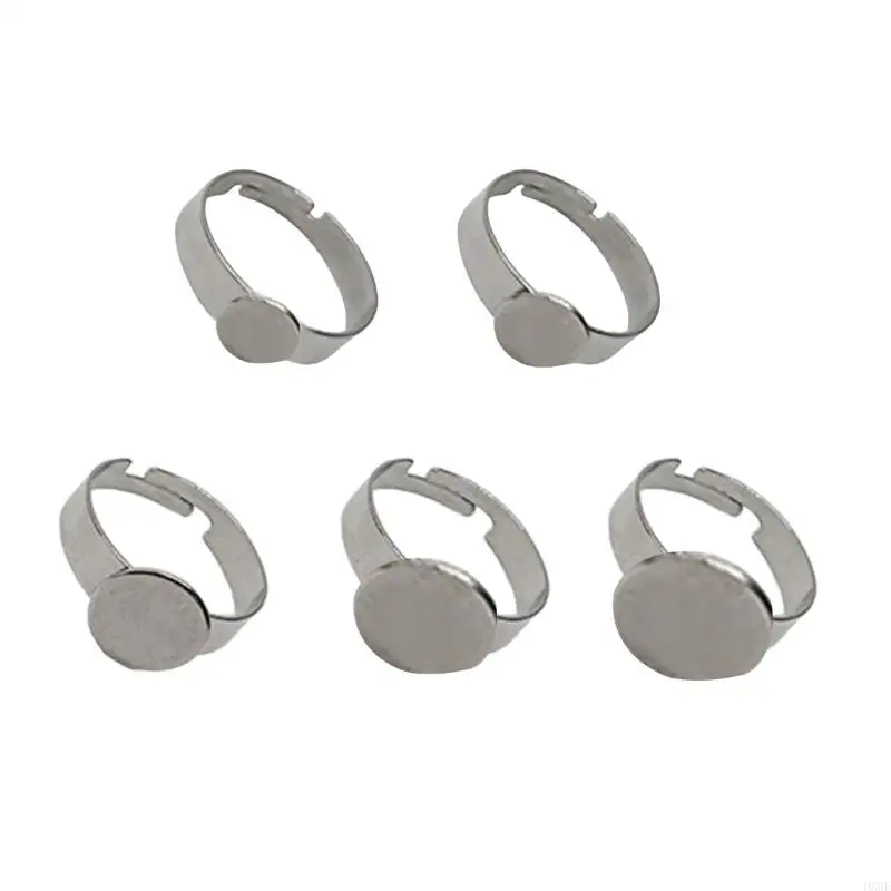 HX6F 10pcs Ошибочная сталь регулируемые кольца платформы для творческих ювелирных колец.