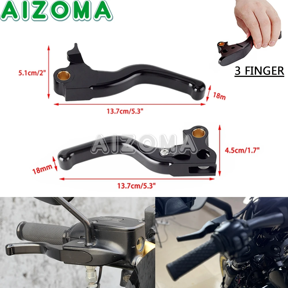 Фото Алюминиевые рычаги тормоза сцепления для мотоцикла, 2-3 пальца, для Harley Softail, руль тормоза, ручной рычаг, Fat Boy, Deuce Springer 1996-14 №5