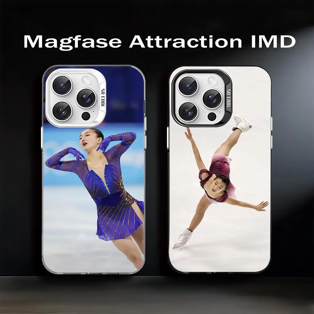 Чехол для телефона Kamila Valieva с фигурным катанием для iPhone 16, 15, 14, 13, 12, 11 Pro Max Mini Plus для IDM Magsafe, чехлы с беспроводной зарядкой Co