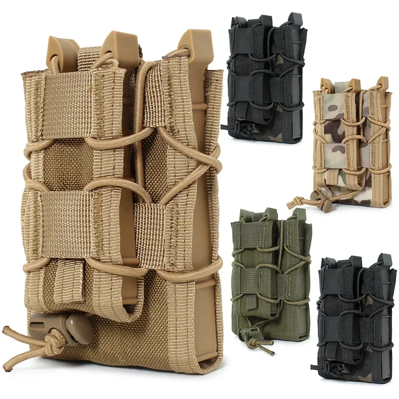 Подсумок для журналов 5,56 Molle Airsofft AK47 AR10 M4 AR15, двухэтажный держатель для журналов, сумка для винтовки, кобура для пистолета, охотничьи жилеты, сумки Охота