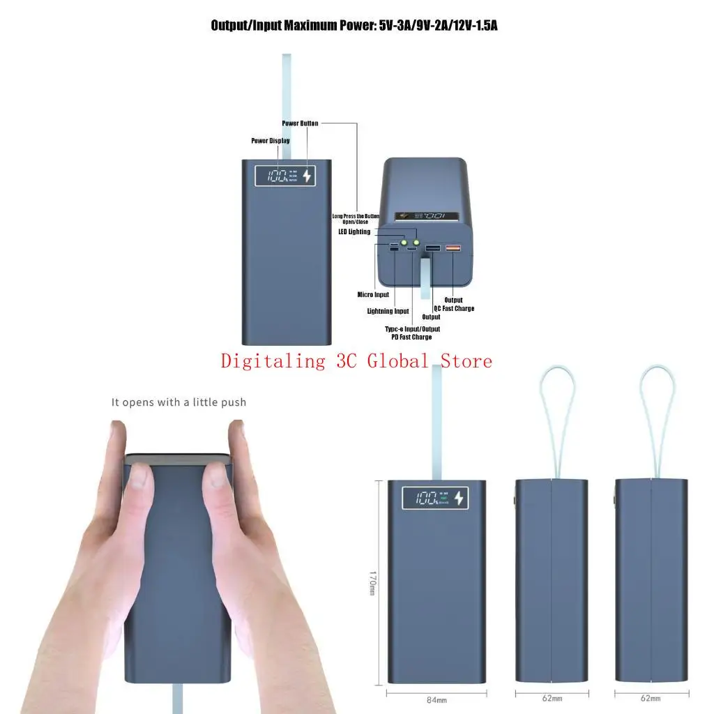18650 батарея Box Box USB Mobile Holder T21PD версия батарея питания для оболочки коробки для зарядного устройства с