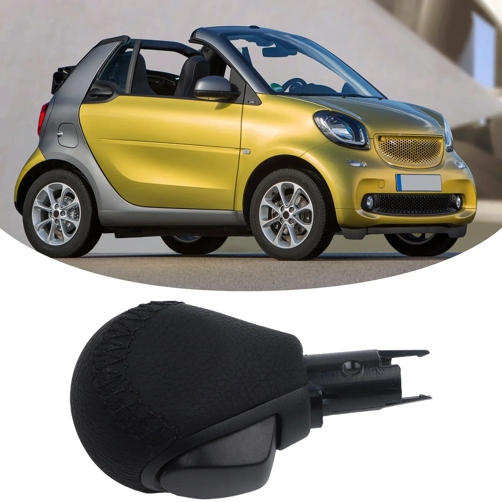 Фото Для Smart For Fortwo 2015 2016 2017, автоматическая ручка переключения передач, ручка переключения передач Dura-ble, АБС-пластик и кожа, стильный современный вид №3