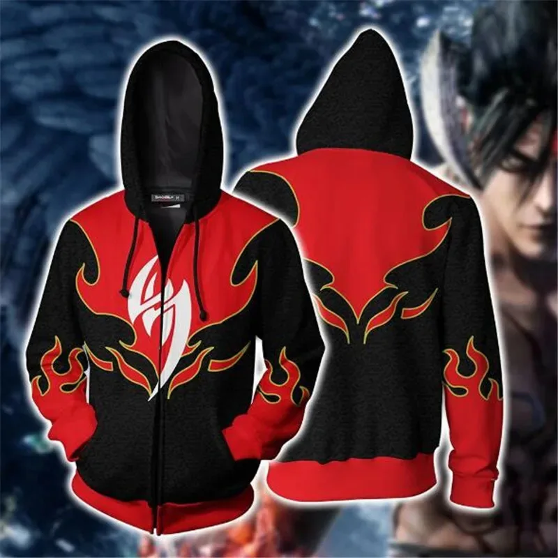 Az15Fighting Games Tekken Kazama Jin костюм толстовка на молнии косплей мужской и женский повседневный спортивный свитер новый