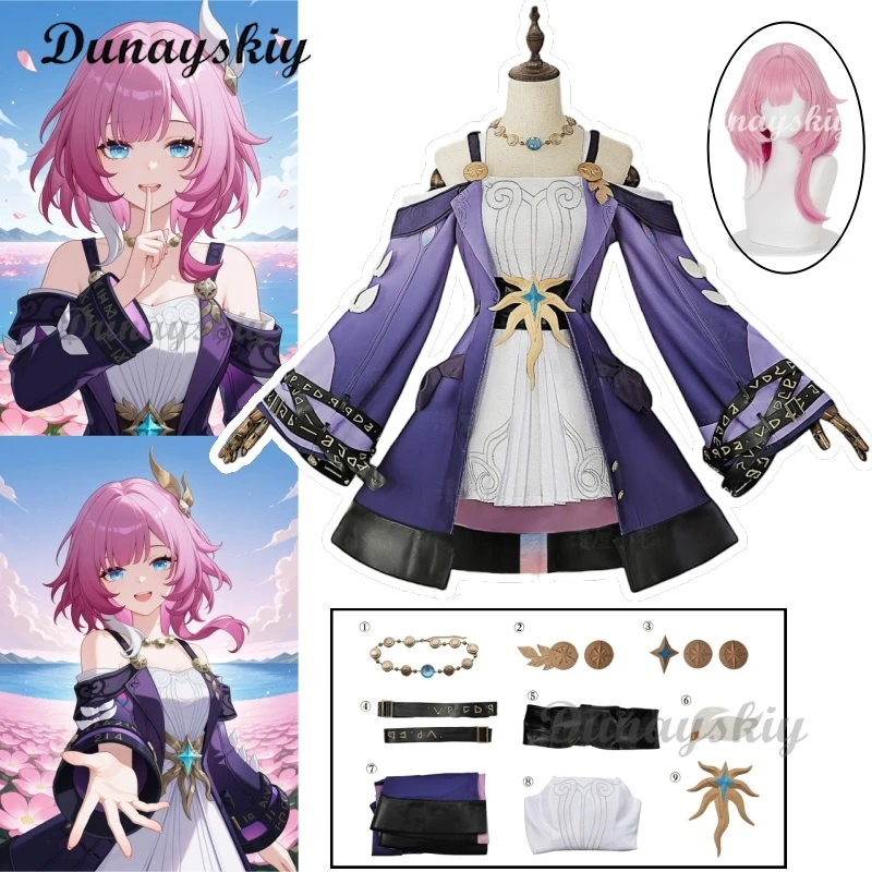 Игра Honkai Star Rail Cyrene, карнавальный костюм, парик, платье, униформа, головные уборы, амфоре, реквизит для вечеринки на Хэллоуин для женщин и девочек
