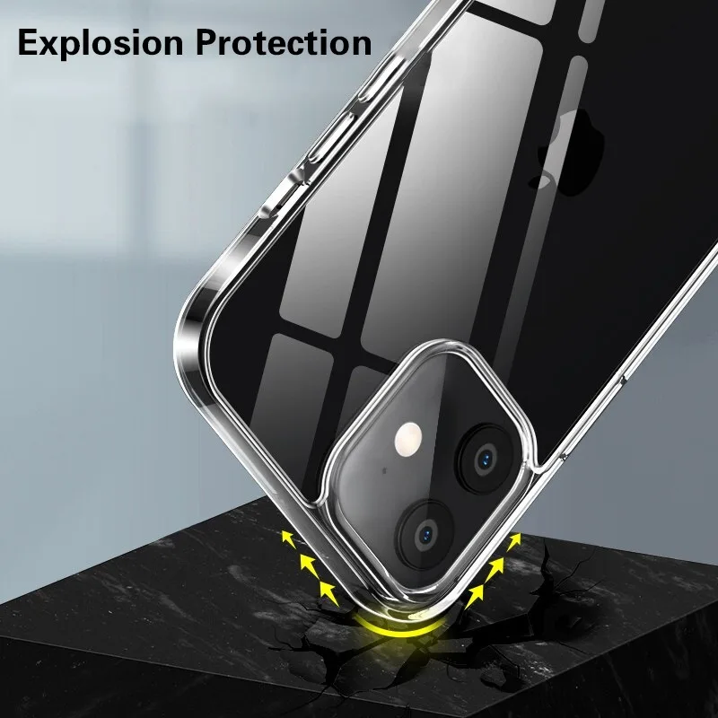 Фото Роскошный ультратонкий мягкий силиконовый чехол из ТПУ для iPhone 17, 16, 15, 11, 12, 13 mini 14 Pro Max X XR 7 8 Plus, прозрачный чехол на заднюю панель №3