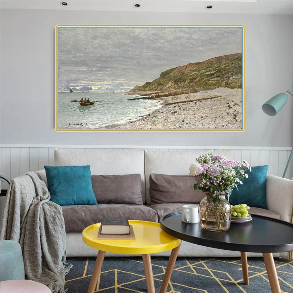 Фото Цитон Клод Моне 《La Pointe de la Heve》холст Картина маслом Известный произведение искусства Плакат Картина Современный Настенный Декор Украшение Дома №2