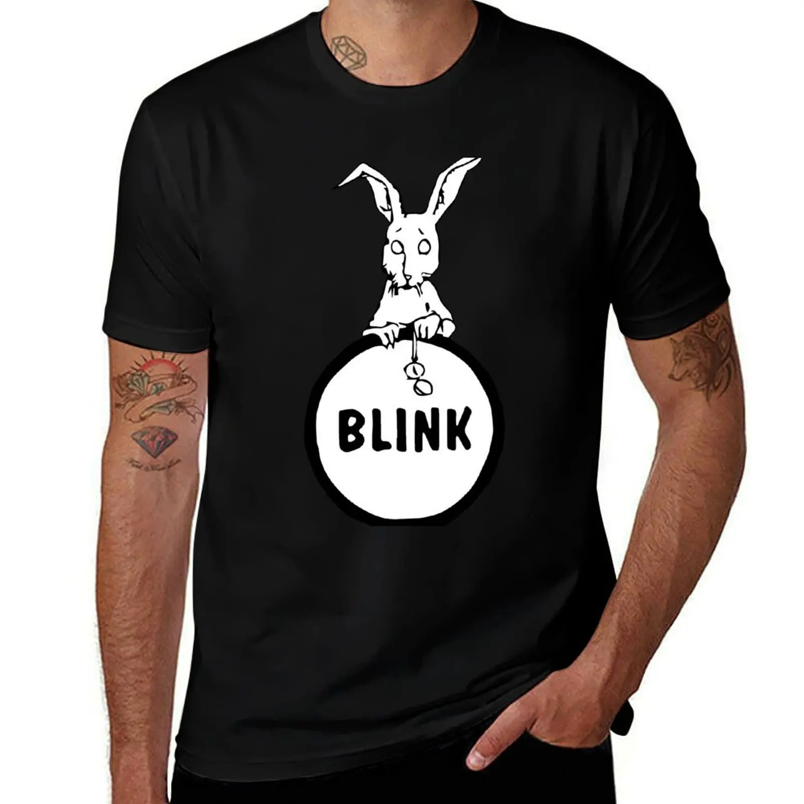 Футболка с логотипом раннего кролика blink (До 182 года), футболка аниме вещи, Футболка essential, Мужская футболка