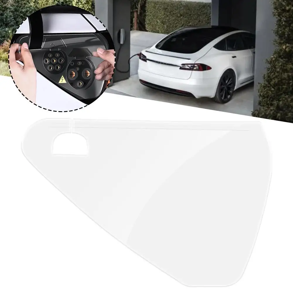 Фото Для Tesla Model Y 2021-2024 крышка порта зарядного устройства наружная защита от дождя пылезащитные чехлы дождевик аксессуары I9H3 №2