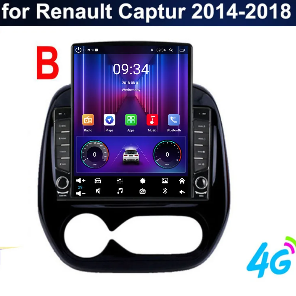 Фото Автомобильное радио Android 14, для Renault Kaptur Captur Clio Samsung QM3 2013 2014 2015-2030, беспроводной мультимедийный Carplay Android Auto 4G №3