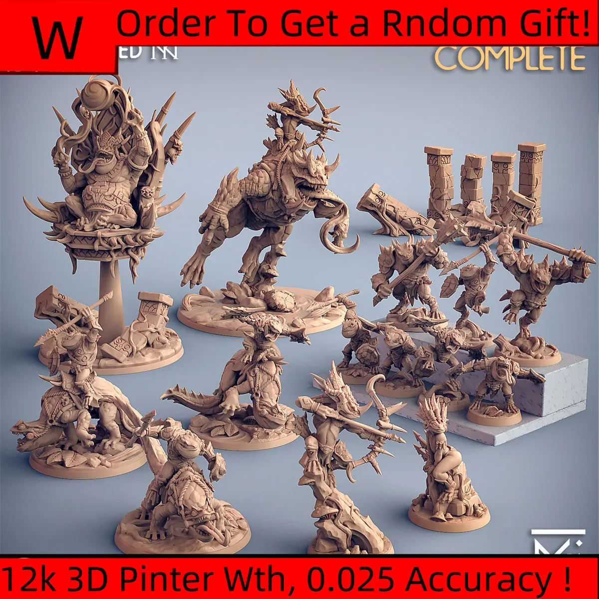 3D-печать микроскопических моделей 【 Toad Man 】 Shlala Toad Warrior Demon Frog Knight Dnd группа бега настольная модель