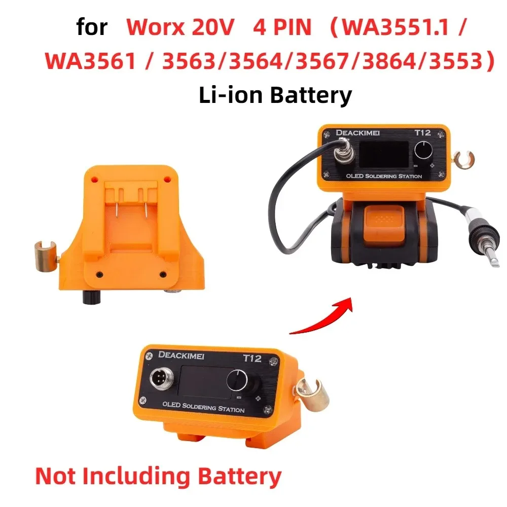 Беспроводной паяльник для консоли Worx 20 В, 4-контактный аккумулятор T12, электрический цифровой ЖК-дисплей с быстрым нагревом (батарея в комплект не входит)