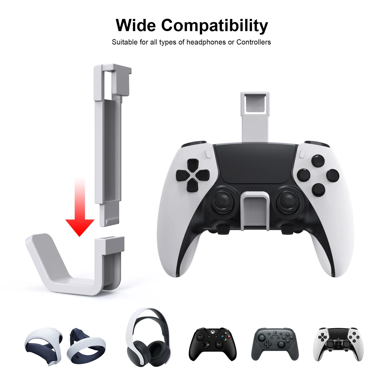 Фото Для PS5 тонкий хост подвесной кронштейн для PS5 держатель для игрового контроллера наушников подвесной кронштейн для наушников монтируемый стеллаж для хранения №4