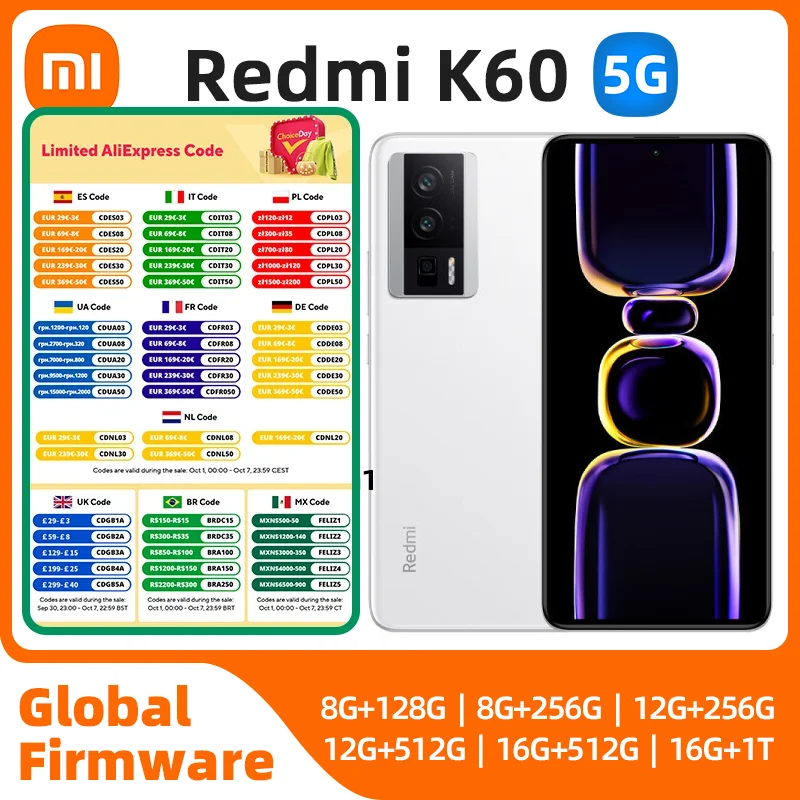 Оригинальный Смартфон Xiaomi Redmi K60 5G, Snapdragon 8 + 6,67 дюйма, экран 2K, 120 Гц, 64 мп, тройная камера, 5500 мАч, 67 Вт, зарядное устройство, б/у телефон