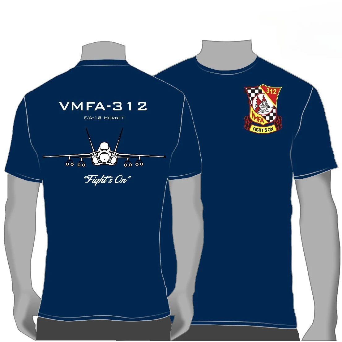 USMC VMFA-312 Футболка в шахматном порядке F18 Hornet Squadron, 100% хлопок, с круглым вырезом и коротким рукавом, летняя повседневная мужская футболка, уличная одежда (art.: 3920d0b2e61f5) - 3920d0b2e61f5
