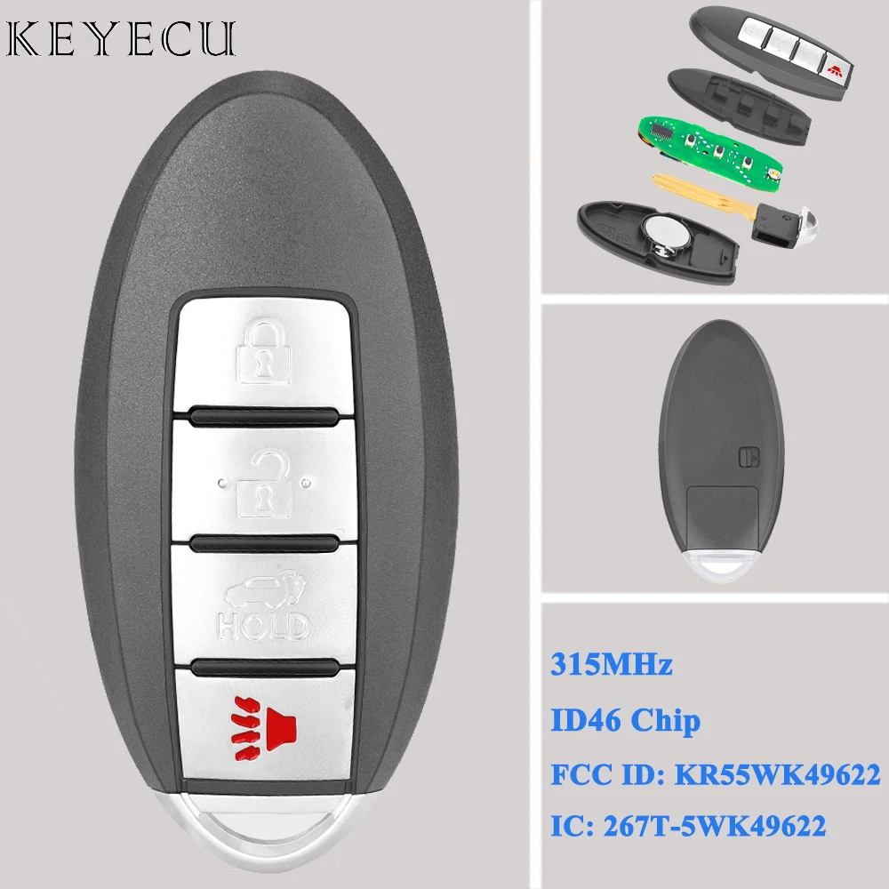Keyecu для Nissan Murano 2009-2014, умная лампа 315 МГц, чип ID46 KR55WK49622, 285E3-1AA5B, 285E3-1AA0B, 285E3-1AA7B
