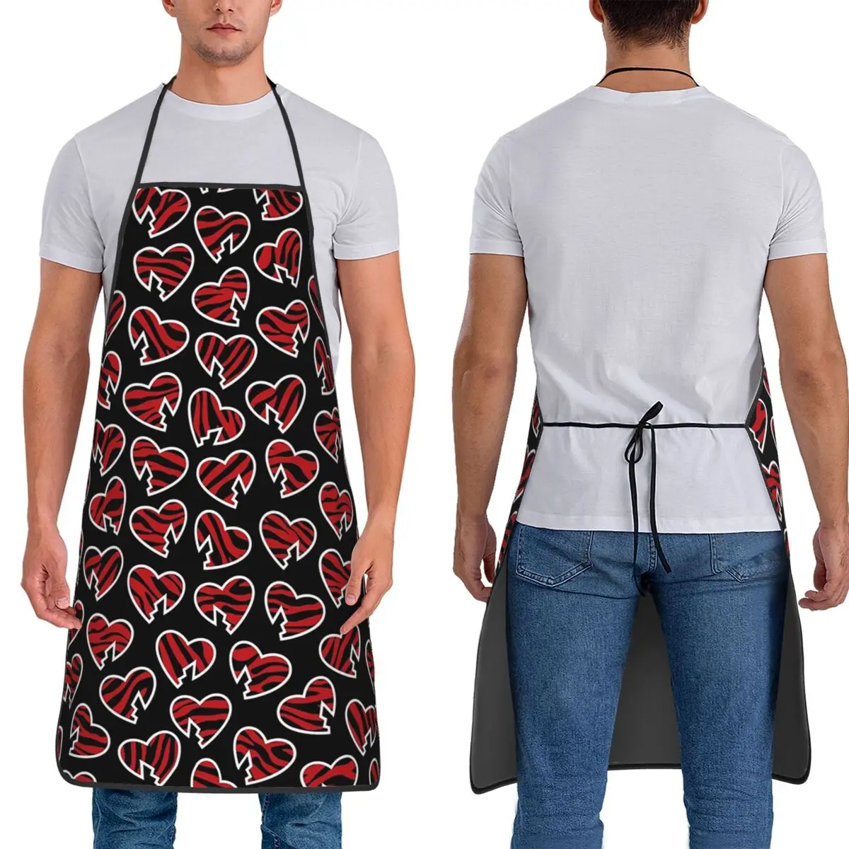 HBK SS '97 BlackRed Heart Фартуки для коллажа Шеф-повар Кулинария Кухня Столик Без рукавов Нагрудник для уборки кухни Фарфор для садоводства