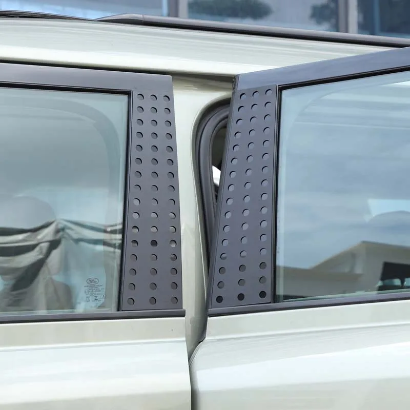 Фото Для Land Rover Defender 110 130 2020-2024 автомобильная оконная центральная стойка сотовая накладка защитная пластина внешние детали аксессуары из сплава №5