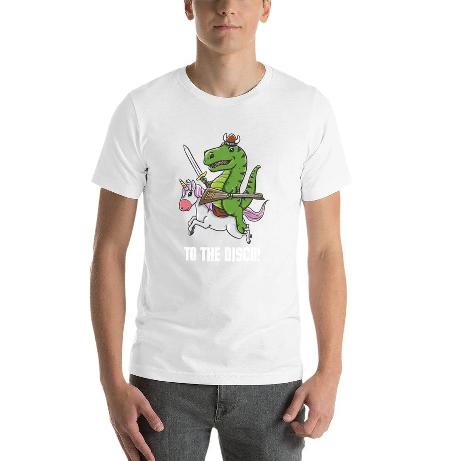Фото Забавная графика с единорогом и графика T-Rex - дизайн для женщин, мужчин, детей, футболка, мужские футболки для мужчин, футболка №4