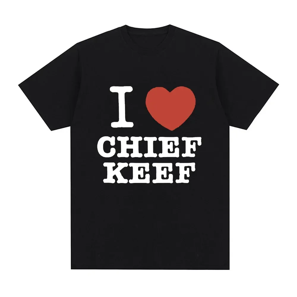 Фото 2025 новая модель I Love Chief Keef футболка мужская модная повседневная футболка с коротким рукавом винтажные готические хлопковые футболки хип-хоп Street №2