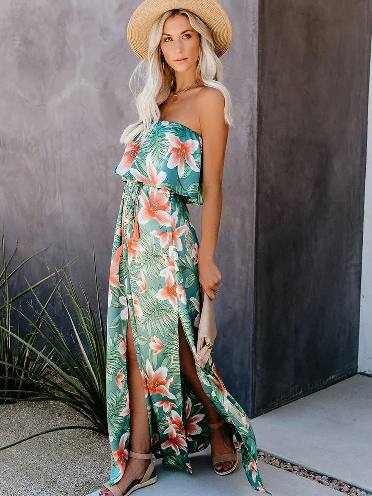 Фото Fitshinling-Vestido longsin tirantes для женщин, костюм для вечеринки с открытой спиной, Парео сексуальный, одежда для baile №4
